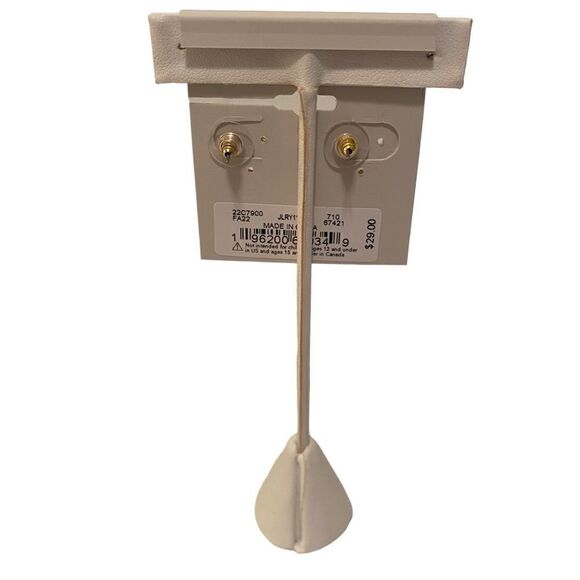 Gold Tone Braided Half Hoop Earrings. - Picture 4 of 6